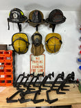 Load image into Gallery viewer, Fire Helmet (motorcycle helmet, cosplay helmet) Wall Mount Display (really it works with any helmet you can think of)