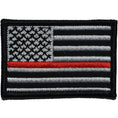 Load image into Gallery viewer, Thin Red Line Firefighter American Flag - 2x3 Hat Patch