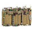 Load image into Gallery viewer, MUCTAC Kangaroo Triple Mag Pouch MOLLE 5.56 & 9mm 1000D Nylon Ranger Green