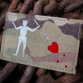 Load image into Gallery viewer, Laser Cut Reflective Edward Teach Blackbeard Pirate Flag- 2x3 CORDURA® Patch Black Beard