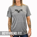 Load image into Gallery viewer, Women's Live Free Boyfriend Fit Patriotic T-Shirt - Heather Gray