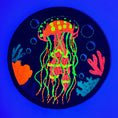 Load image into Gallery viewer, Blacklight Dark Blacklight Jellyfish Velvet Patch - Amp Up Your Wardrobe with Trippy, Eye-Catching Fluorescent Thread Magic