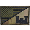 Load image into Gallery viewer, Army Engineer Castle USA Flag - 2.25x3.5 Patch