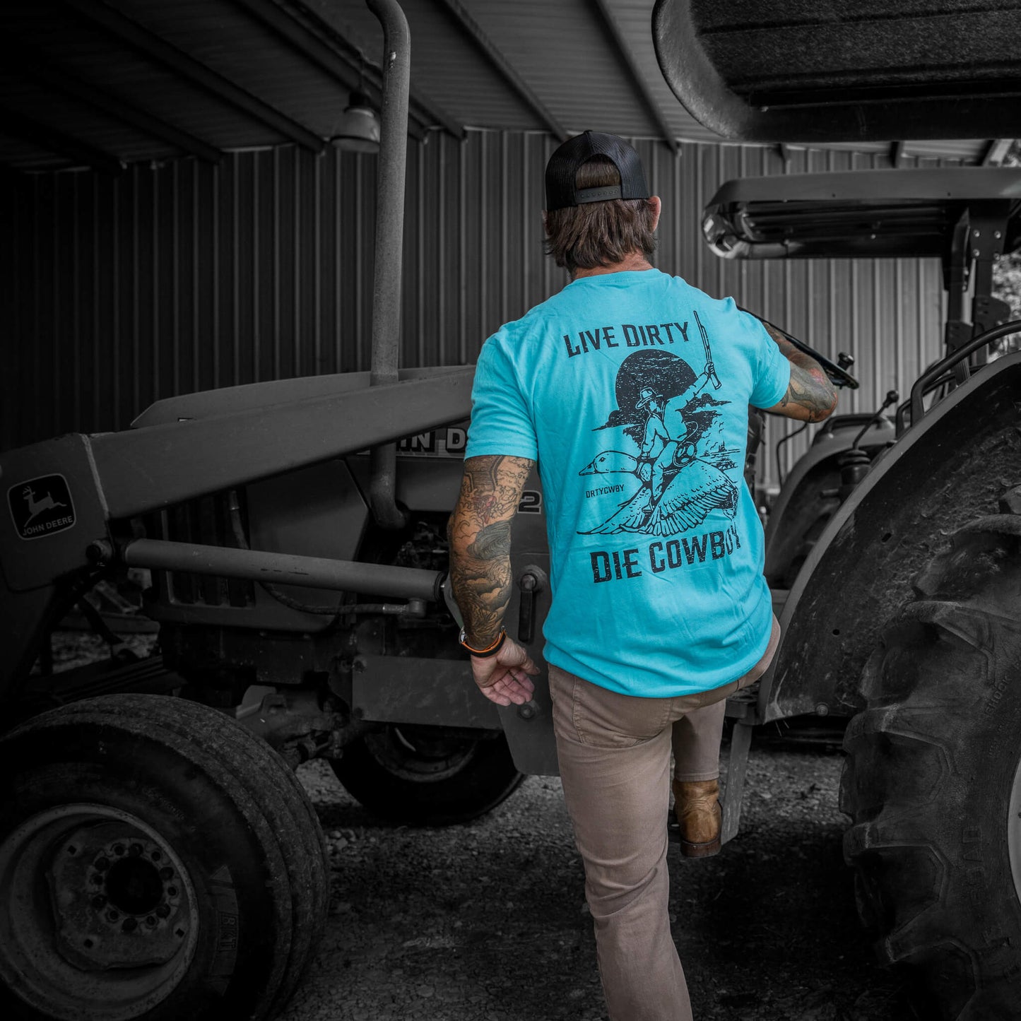 Live Dirty. Die Cowboy Men's T-Shirt