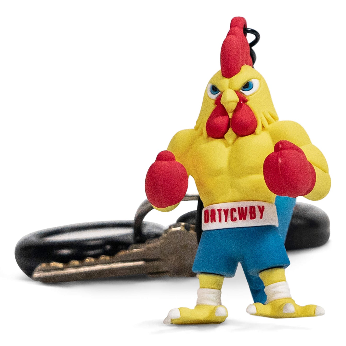 Drtycwby Boxing Chicken PVC Keychain