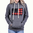 Load image into Gallery viewer, Women's Buffalo Plaid American Flag Hoodie