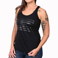 Load image into Gallery viewer, Women's Murdered Out American Flag Tank Top