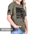 Load image into Gallery viewer, Women's Red, White & Pew Patriotic Boyfriend Fit T-Shirt