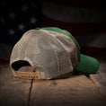 Load image into Gallery viewer, Betsy Ross Flag Patch Trucker Hat (Kelly Green)