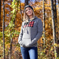 Load image into Gallery viewer, Women's Buffalo Plaid American Flag Hoodie