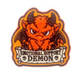 Load image into Gallery viewer, Damien Horn - Fuzzy Emotional Support Demon - 4" Embroidered Patch