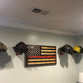 Load image into Gallery viewer, Fire Helmet (motorcycle helmet, cosplay helmet) Wall Mount Display (really it works with any helmet you can think of)