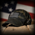 Load image into Gallery viewer, Black Multicam Full Fabric American Flag Range Hat