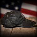 Load image into Gallery viewer, Black Multicam Full Fabric American Flag Range Hat