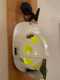 Load image into Gallery viewer, Fire Helmet Wall Mount Display - New York Roof Hook Design
