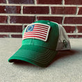 Load image into Gallery viewer, Betsy Ross Flag Patch Trucker Hat (Kelly Green)