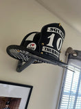 Load image into Gallery viewer, Fire Helmet (motorcycle helmet, cosplay helmet) Wall Mount Display (really it works with any helmet you can think of)