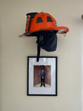 Load image into Gallery viewer, Fire Helmet (motorcycle helmet, cosplay helmet) Wall Mount Display (really it works with any helmet you can think of)