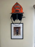 Load image into Gallery viewer, Fire Helmet (motorcycle helmet, cosplay helmet) Wall Mount Display (really it works with any helmet you can think of)