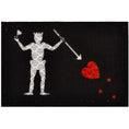 Load image into Gallery viewer, Laser Cut Reflective Edward Teach Blackbeard Pirate Flag- 2x3 CORDURA® Patch Black Beard