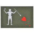 Load image into Gallery viewer, Laser Cut Reflective Edward Teach Blackbeard Pirate Flag- 2x3 CORDURA® Patch Black Beard