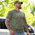 Load image into Gallery viewer, Men's Camo American Flag Patriotic T-Shirt (Army Green)