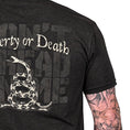 Load image into Gallery viewer, Men's Metallic Gold Liberty or Death Patriotic T-Shirt