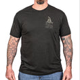 Load image into Gallery viewer, Men's Metallic Gold Liberty or Death Patriotic T-Shirt