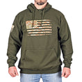 Load image into Gallery viewer, Men's Heavyweight Oversized Arid Camo Flag Hoodie (OD Green)