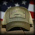 Load image into Gallery viewer, MultiCam Flag Patch OD Green Ball Cap