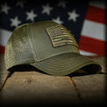 Load image into Gallery viewer, MultiCam Flag Patch OD Green Ball Cap