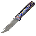 Load image into Gallery viewer, MUCITUP Rift Ti Titanium Folding Knife 14C28N Front Flipper EDC 7.25"