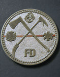 Load image into Gallery viewer, Black Helmet The Challenge, The Line, and The Sacrifice Thin Red Line Firefighter Challenge Coin 1 3/4" In Round Case
