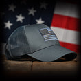 Load image into Gallery viewer, Tonal Blue-Gray American Flag Hat