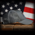 Load image into Gallery viewer, Tonal Blue-Gray American Flag Hat