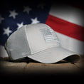 Load image into Gallery viewer, Tonal Light Gray American Flag Hat