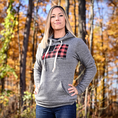 Load image into Gallery viewer, Women's Buffalo Plaid American Flag Hoodie