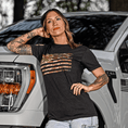 Load image into Gallery viewer, Women's Camo American Flag Boyfriend Fit Patriotic T-Shirt