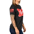 Load image into Gallery viewer, Women's 'Merica Patriotic Boyfriend Fit T-Shirt - Heather Charcoal