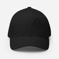 Load image into Gallery viewer, Black 3D Puff Skull Logo Flexfit Hat