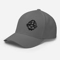 Load image into Gallery viewer, Black 3D Puff Skull Logo Flexfit Hat