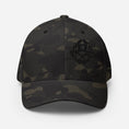 Load image into Gallery viewer, Black 3D Puff Skull Logo Flexfit Hat