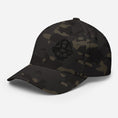 Load image into Gallery viewer, Black 3D Puff Skull Logo Flexfit Hat