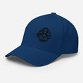 Load image into Gallery viewer, Black 3D Puff Skull Logo Flexfit Hat