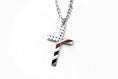 Load image into Gallery viewer, Thin Red Line Cross Pendant and Chain (24in)