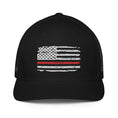 Load image into Gallery viewer, Thin Red Line USA Flag Mesh Back Trucker Hat