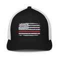 Load image into Gallery viewer, Thin Red Line USA Flag Mesh Back Trucker Hat
