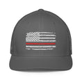 Load image into Gallery viewer, Thin Red Line USA Flag Mesh Back Trucker Hat