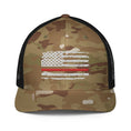 Load image into Gallery viewer, Thin Red Line USA Flag Mesh Back Trucker Hat