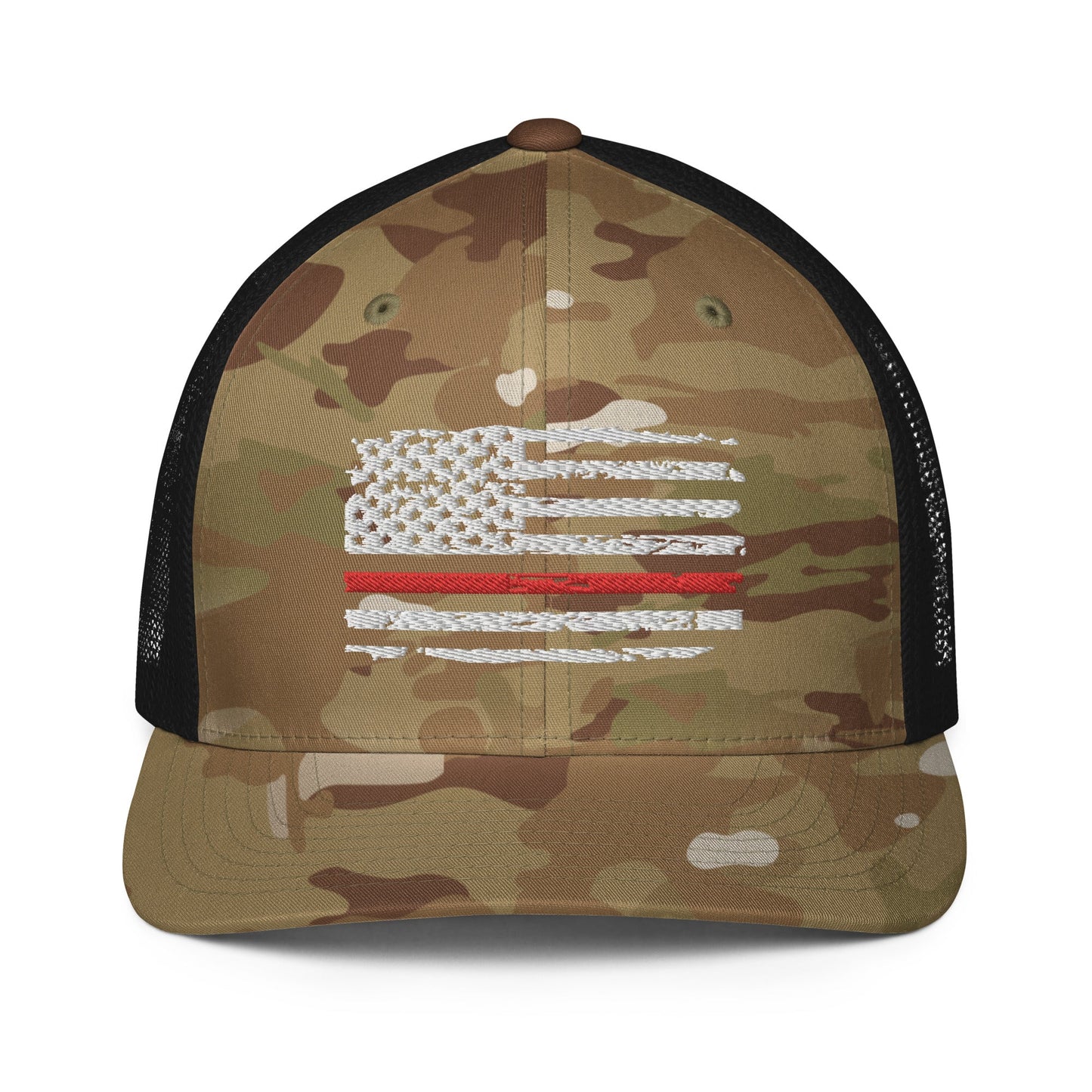 Thin Red Line USA Flag Mesh Back Trucker Hat